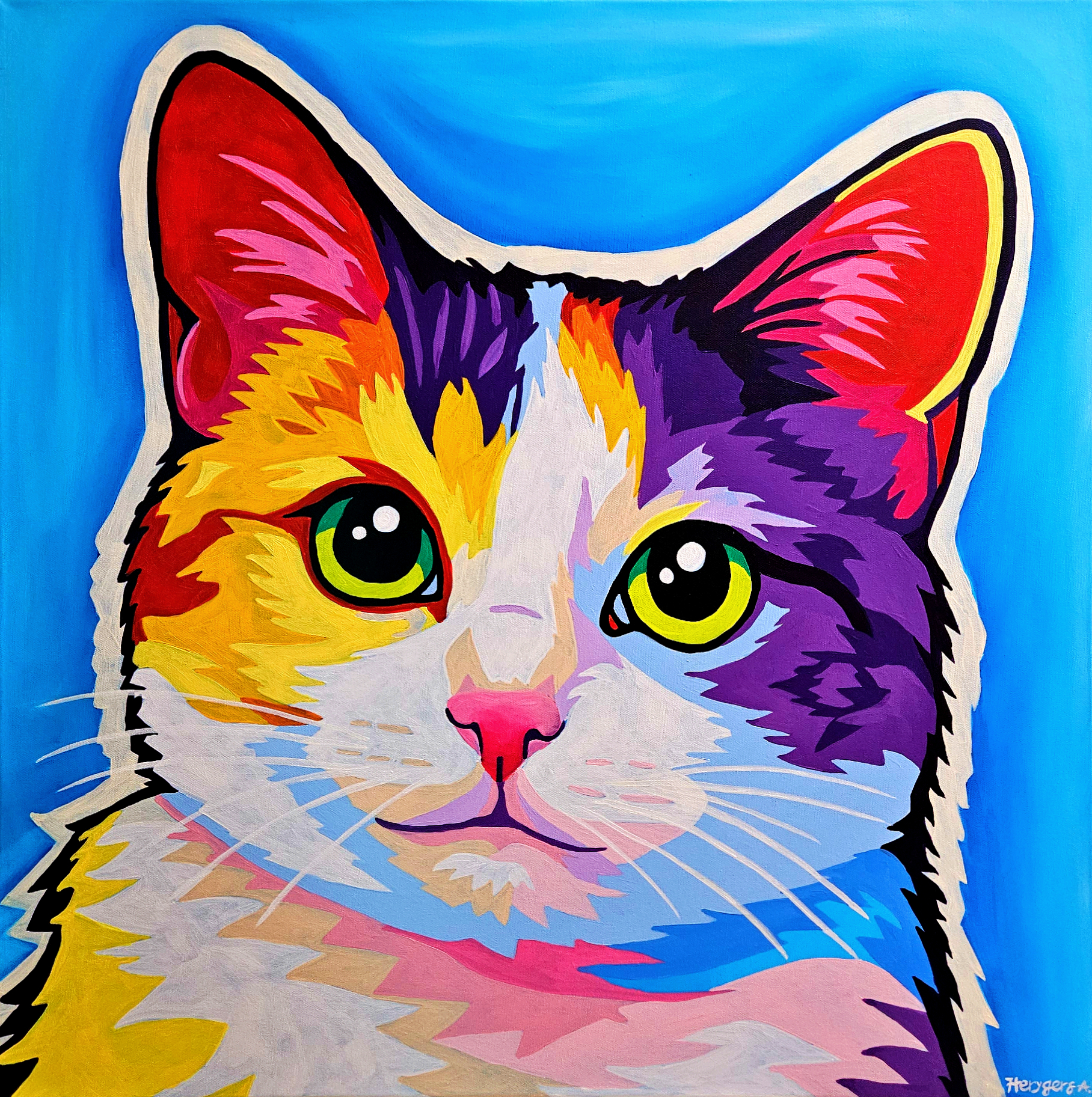 painting of a cat